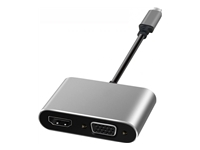 ART ADAPTER USB-C / HDMI female 4K 30Hz + SVGA 15pin female ALU oem