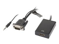 LANBERG AD-0021-BK Lanberg adapter VGA(F) + audio 3.5mm -> HDMI(F) 20cm