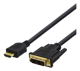 DELTACO - Adapter cable - HDMI male to DVI-D male - 2 m - black - FULL HD 1080P 60Hz