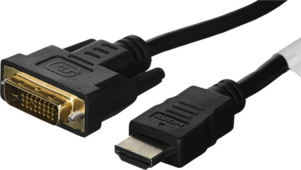 Lanberg - Adapter cable - dual link - HDMI male to DVI-D male - 1.8 m - double shielded - black - thumbscrews, 4K support 