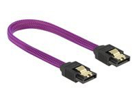  DeLOCK Premium - SATA cable - Serial ATA 150/300/600 - SATA (M) to SATA (M) - 20 cm - latched - purple