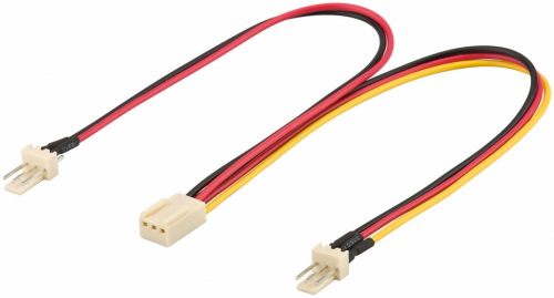 GOOBAY 93880 Internal fan power cable, 2x 3pin plug 1x3pin jack
