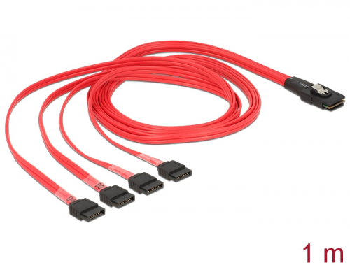 Delock Cable Mini SAS SFF-8087 > 4 x SATA 7 pin 1 m
