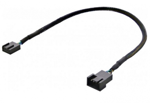 DELTACO - Fan power extension cable - 4 pin fan connector (M) to 4 pin fan connector (F) - 30 cm SSI-64