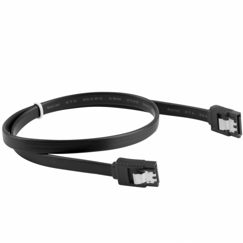 Lanberg - SATA cable - Serial ATA 150/300/600 - SATA (F) latched to SATA (F) latched - 50 cm - black 