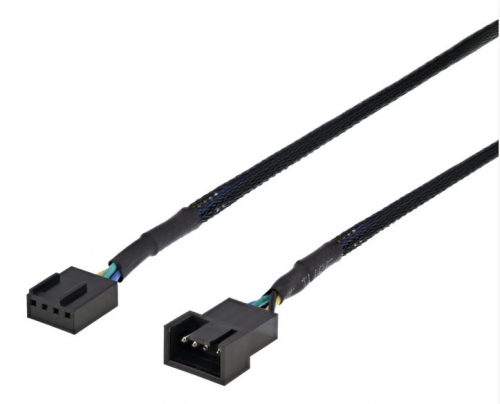 DELTACO extension cable for 4-pin PWM fans 0.3m, black / SSI-64