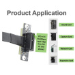 10Gtek PCI-e 3.0 1x to 1x Black Riser Cable 200 mm 90 Degree, EMI, Male to Female Riser Cable Extender