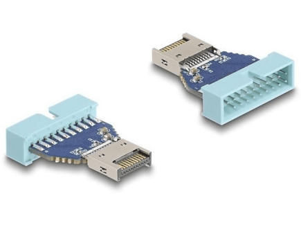 Delock - USB internal adapter - 19 pin USB 3.1 header (M) to 20 pin USB Type E (M) - up to 10 Gbps data transfer rate 