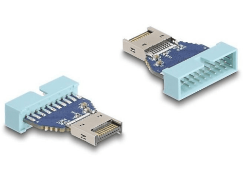 Delock - USB internal adapter - 19 pin USB 3.1 header (M) to 20 pin USB Type E (M) - up to 10 Gbps data transfer rate 