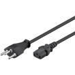 Goobay | Power supply cord, Switzerland | 93617 | Black Swiss male (type J, SEV 1011) | Device socket C13 (IEC connection) 93617