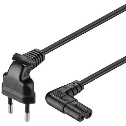 Goobay | 97350 | Euro connection cord, both ends angled | Black Euro male (Type C CEE 7/16) | Device socket C7 97350