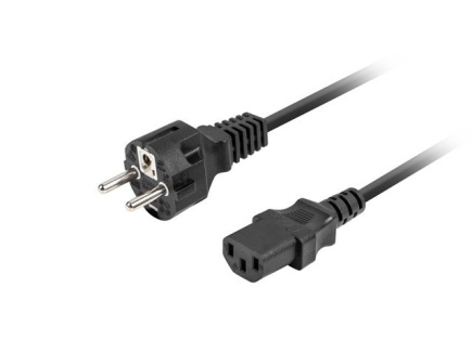 Lanberg Power cable laptop CEE 7/7 -> C320 C13 1.8m straight, black
