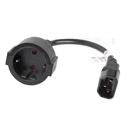 Lanberg | IEC 320 C14 to Schuko Adapter Cable for UPS | CA-C14E-10CC-0018-BK CA-C14E-10CC-0018-BK
