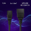 Qoltec Power cable for UPS C20/C13, 1.2m