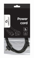Gembird PC-186-VDE-3M power cord with VDE approval 3 meter Black