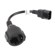Lanberg | IEC 320 C14 to Schuko Adapter Cable for UPS | CA-C14E-10CC-0018-BK CA-C14E-10CC-0018-BK