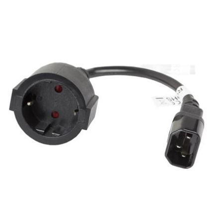 Lanberg | IEC 320 C14 to Schuko Adapter Cable for UPS | CA-C14E-10CC-0018-BK CA-C14E-10CC-0018-BK
