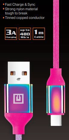 REAL-EL USB 2.0 - USB-С Cable 1m Rainbow 