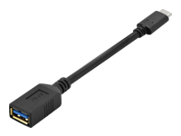 ASSMANN - USB cable - USB Type A (F) to 24 pin USB-C (M) - USB 3.0 - 15 cm - molded - black 