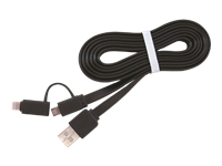 GEMBIRD CC-USB2-AMLM2-1M Gembird USB charging combo cable (8-pin/Micro USB), 1m, black