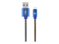 GEMBIRD CC-USB2J-AMCM-2M-BL Gembird Premium jeans (denim) Type-C USB cable with metal connectors, 2m, blue