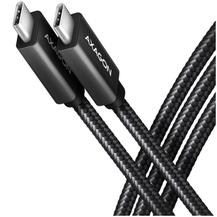 Axagon Data and charging USB Type C cable lengh 2 m. PD 100W, 5A, 4K HD video