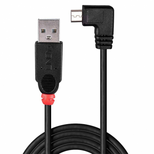 Lindy - USB cable - USB (M) to mini-USB Type B (M) - USB 2.0 - 1 m - 90° connector, molded 