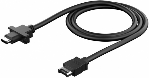 Fractal Design Model D - USB cable - USB-C header (M) to USB-C (F) panel mountable - 67 cm - black