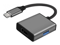 ART ADAPTER USB-C male / HDMI female 4K 30Hz + USB 3.0 PL 15cm oem