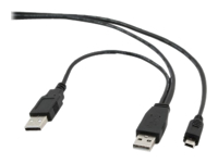 GEMBIRD CCP-USB22-AM5P-3 Gembird Dual USB Y 2.0 A-plug to MINI 5PM 0,9m cable