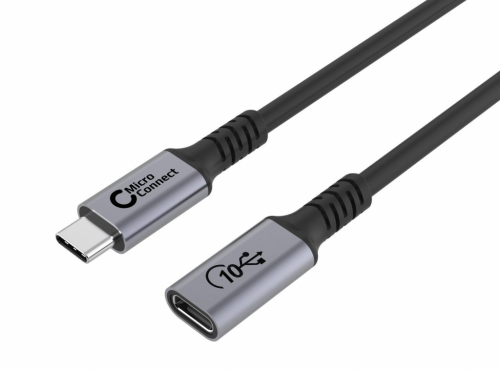 MicroConnect Premium - USB extension cable - 24 pin USB-C (M) to 24 pin USB-C (F) - USB 3.2 Gen 2x2 - 20 V - 5 A - 2 m - indoor, USB Power Delivery (100W), 4K60Hz (3840 x 2160) support, up to 10 Gbps data transfer rate - black 