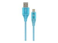 GEMBIRD CC-USB2B-AMmBM-2M-VW Gembird Premium cotton braided Micro-USB charging and data cable,2m,blue/white