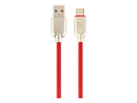 GEMBIRD CC-USB2R-AMCM-2M-R Gembird Premium rubber Type-C USB charging and data cable, 2m, red