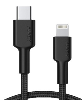 AUKEY Cable CB-CL02 Black nylon Lightning-USB C | USB Power Delivery USB-PD | certificate MFi Apple