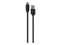 GEMBIRD Cotton braided Micro-USB cable with metal connectors 1.8m black