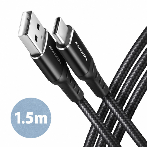 Axagon Data and charging cable with USB-C male and USB-A male connectors - length 1.5 m