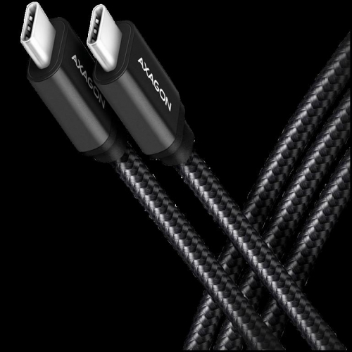 Axagon Data and charging USB 3.2 Gen 1 cable length 1 m. PD 60W, 3A. Black braided.