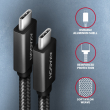 AXAGON Data and charging USB-C to USB-C cable - length 1.5 m - PD 100W - 4K HD video