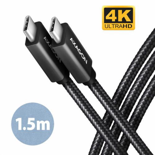 AXAGON Data and charging USB-C to USB-C cable - length 1.5 m - PD 100W - 4K HD video