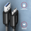 Axagon Data and charging USB 3.2 Gen1 cable length 1m. 3A. Black. for External HDDs, SSDs, Cases Type-A to Micro-B