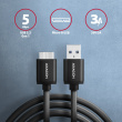 Axagon Data and charging USB 3.2 Gen1 cable length 1m. 3A. Black. for External HDDs, SSDs, Cases Type-A to Micro-B