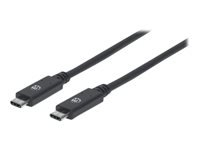 MANHATTAN SuperSpeed+ USB-C Device Cable USB 1m 3.2 Gen 2 Type-C Male to Type-C Male 10 Gbps 5 A 1m 3ft. Black