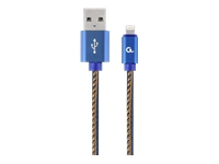 GEMBIRD CC-USB2J-AMLM-2M-BL Gembird Premium jeans (denim) 8-pin cable with metal connectors, 2m, blue