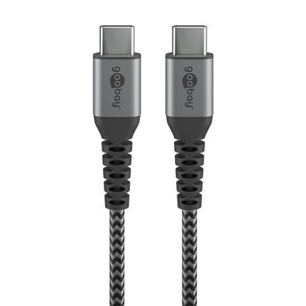 Goobay | USB-C  to USB-C  Textile Cable with Metal Plugs | 49302 | USB-C to USB-C USB-C male | USB-C male