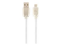 GEMBIRD CC-USB2R-AMmBM-2M-W Gembird Premium rubber Micro-USB charging and data cable, 2m, white