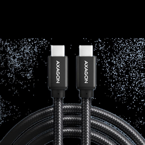 Axagon Data and charging USB 3.2 Gen1 cable lengh 3 m. PD 60W, 3A. Black braided.