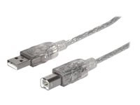 MANHATTAN Hi-Speed USB Device Cable 5m silver USB 2.0 Standard-A male to USB 2.0 Standard-B male  Supports speeds of up to 480 Mbps