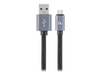 GEMBIRD CCB-mUSB2B-AMCM-6 Gembird USB 2.0 cable to type-C, cotton braided, metal connectors, 1.8m, black