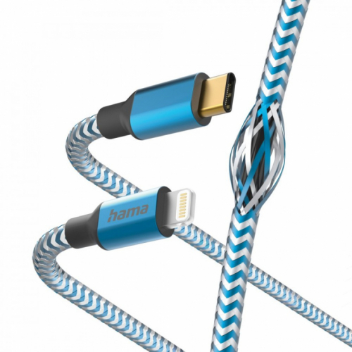 Hama Cable USB reflective c-ltg blue