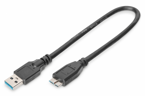 ASSMANN - USB cable - Micro-USB Type B (M) to USB Type A (M) - USB 3.0 - 25 cm - molded - black - for external drives